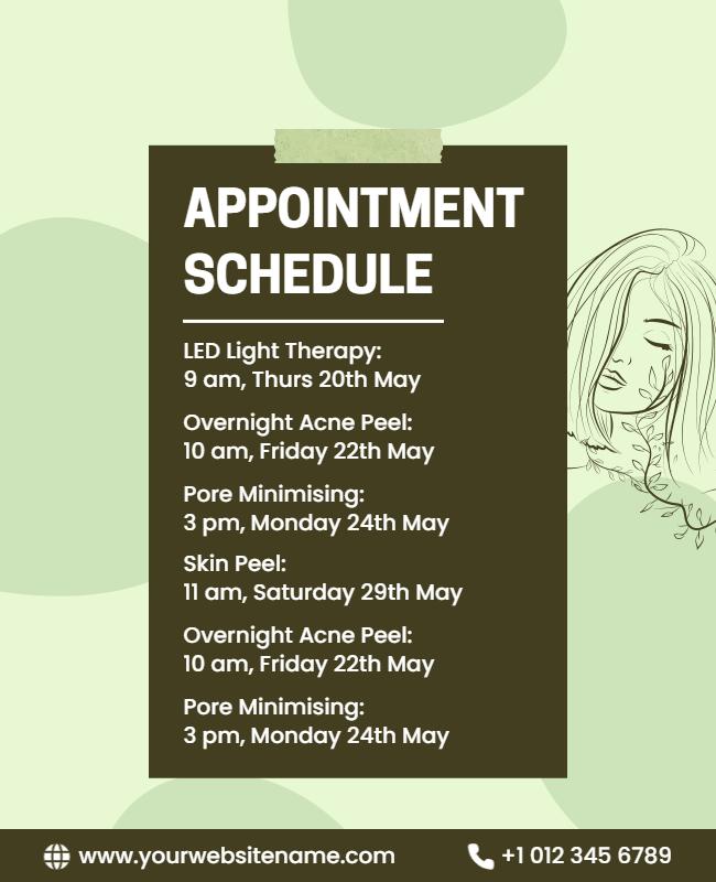 Skincare Appointment Schedule Flyer Template