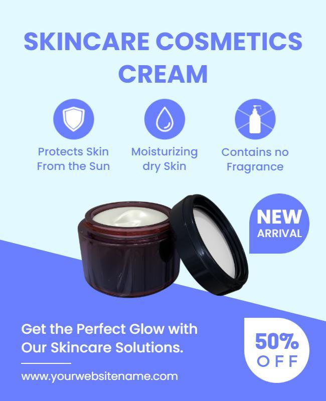 Skincare Cosmetics Cream Promotion Flyer Template