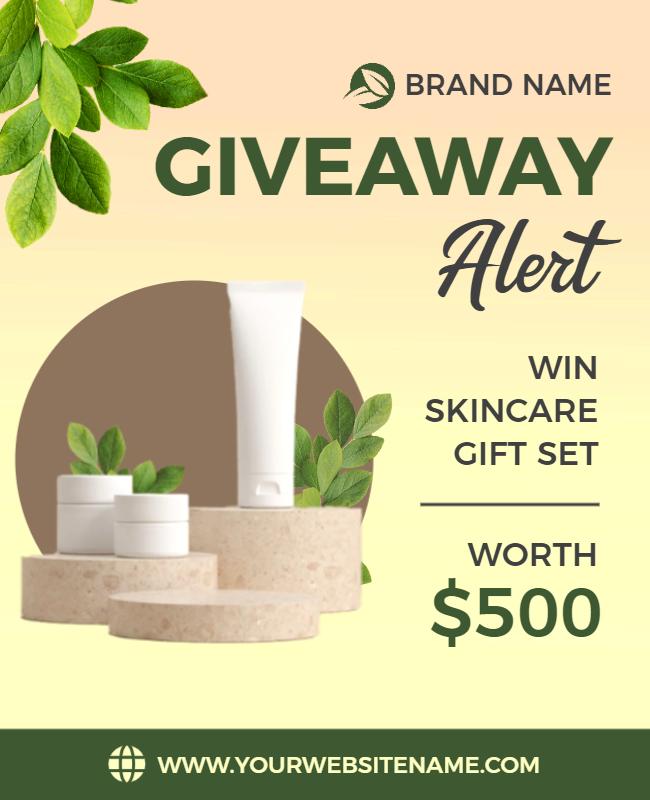 Skincare Gift Set Giveaway Alert Flyer Template