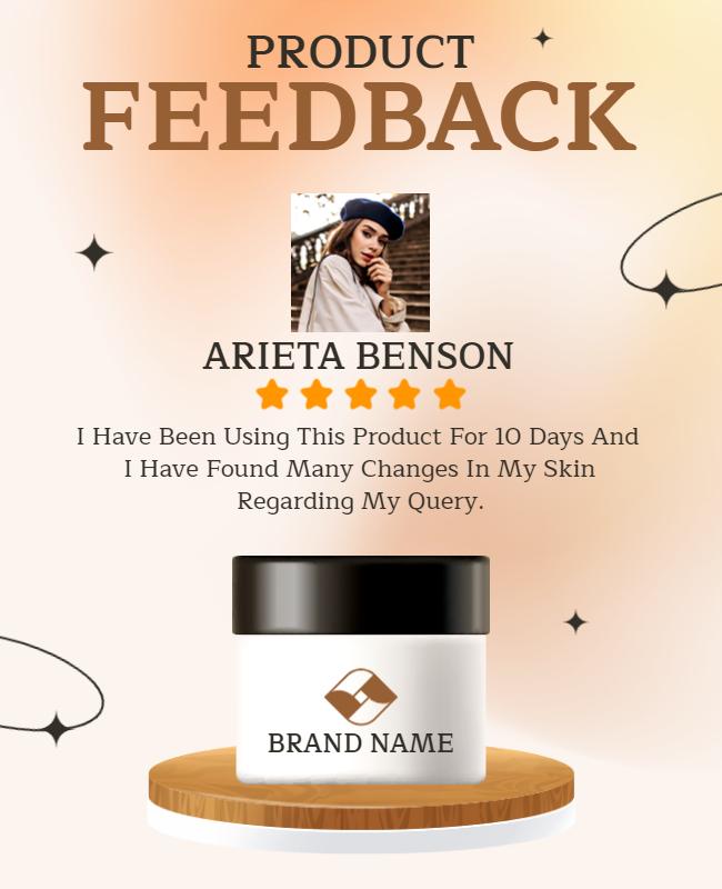 Skincare Product Feedback Testimonial Flyer Template