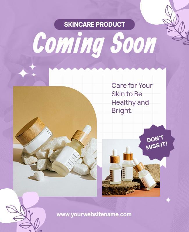 Skincare Product Launch Announcement Flyer Template