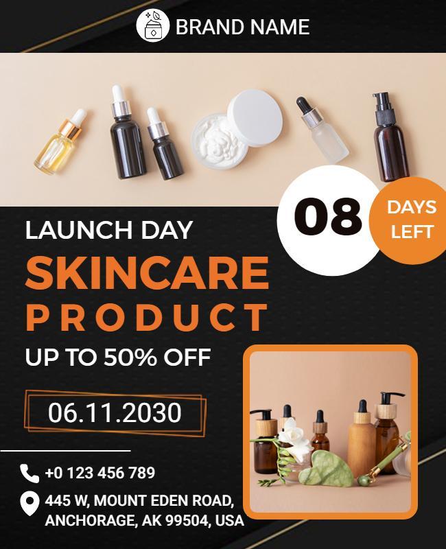 Skincare Product Launch Promotion Flyer Template