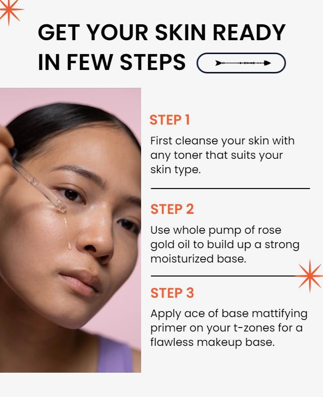 Skincare Routine Step by Step Instruction Flyer Template