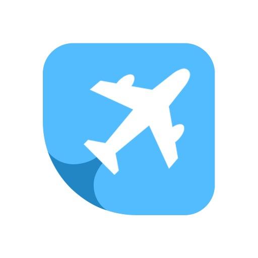 Sky Blue Airplane Design Representing Global Travelling Logo Template