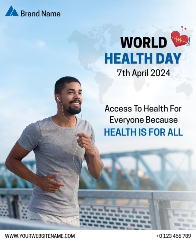 Sky Blue and Gray World Health Day Poster Template