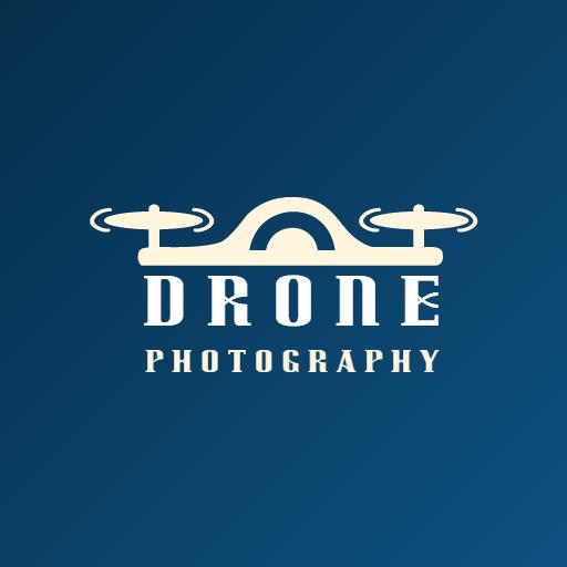 Sky Blue Drone Capturing Stunning Aerial Photography Logo Template
