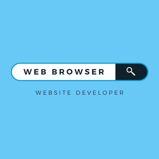 Sky Blue Search Bar Capturing Website Developer Insights Logo Template