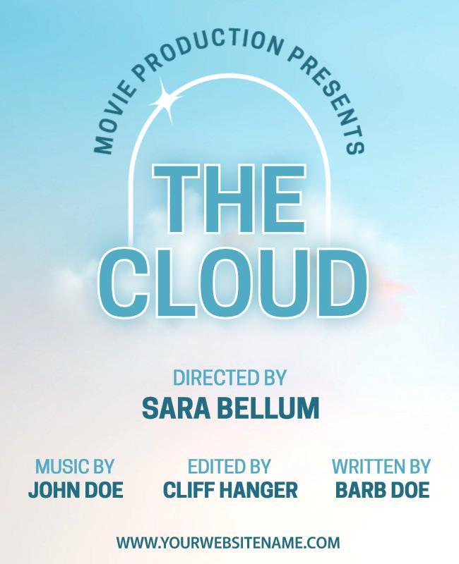 Sky Blue Thematic Movie Poster for 'The Cloud' Template