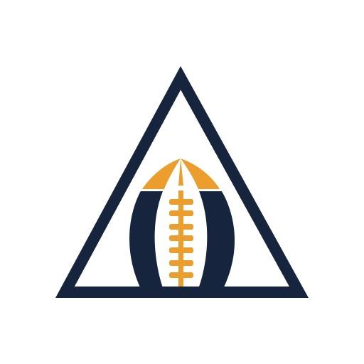 Sleek Black and Gold Rugby Triangle Logo Design Concept Logo Template