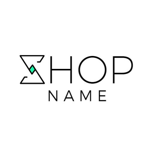 Sleek Black and Green Minimalist Shop Logo Design Logo Template