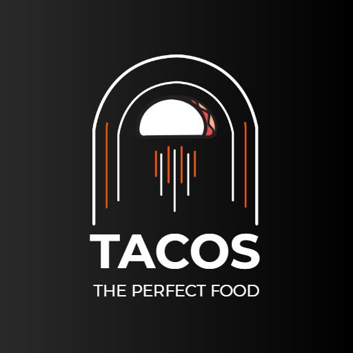 Sleek Black and Orange Taco Design Highlighting Culinary Delight Logo Template