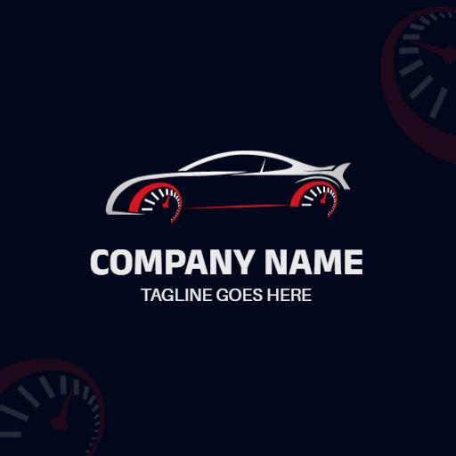 Sleek Black and Red Car Design Representing Automotive Logo Template