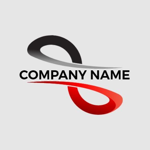 Sleek Black and Red Infinity Design for Modern Gradient Logo Template