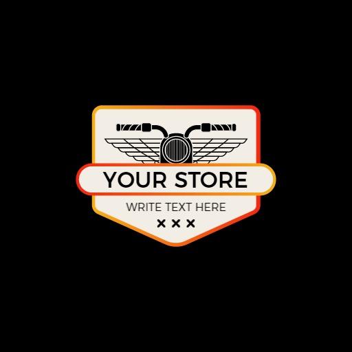 Sleek Black and Red Motorcycle Design for Your Store Logo Template