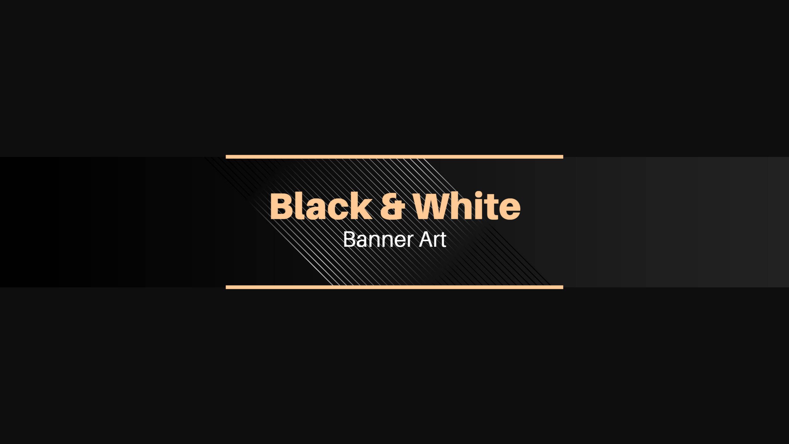 Sleek Black and White Design for YouTube Channel Banner Template