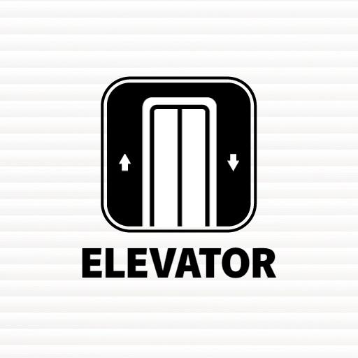 Sleek Black and White Design Representing Elevator Services Logo Template