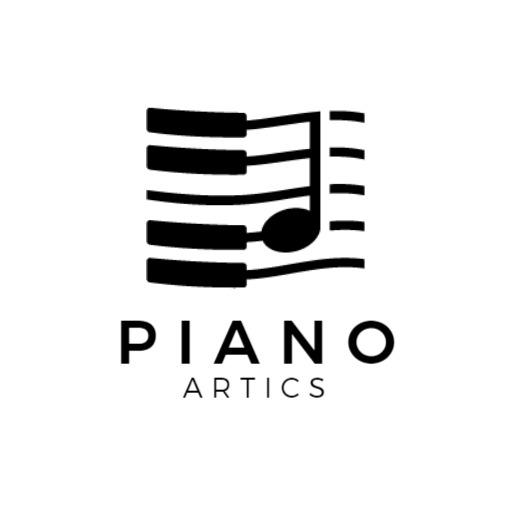 Sleek Black and White Piano Design Representing Music Art Logo Template