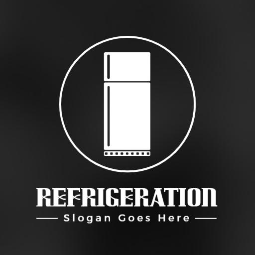 Sleek Black and White Refrigerator Design for Refrigeration Logo Template