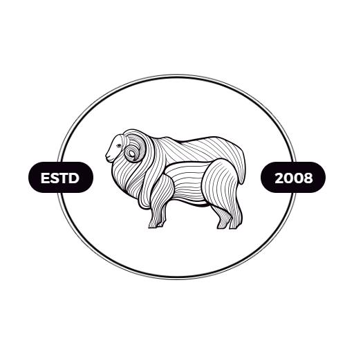 Sleek Black and White Sheep Design Enhancing Agriculture Logo Template