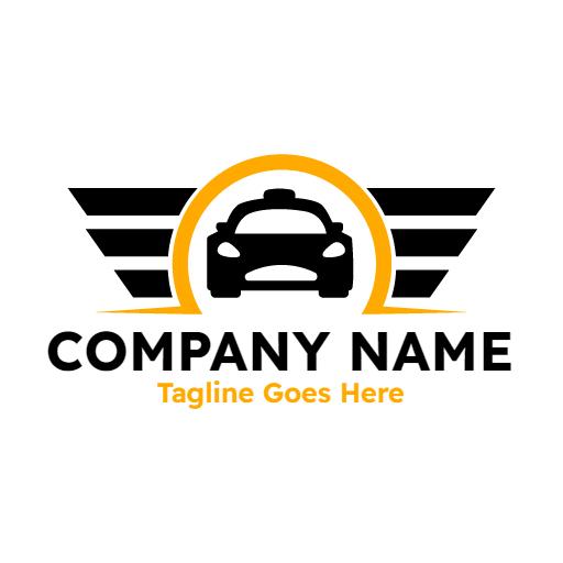 Sleek Black and Yellow Taxi Design for Ride Services Logo Template