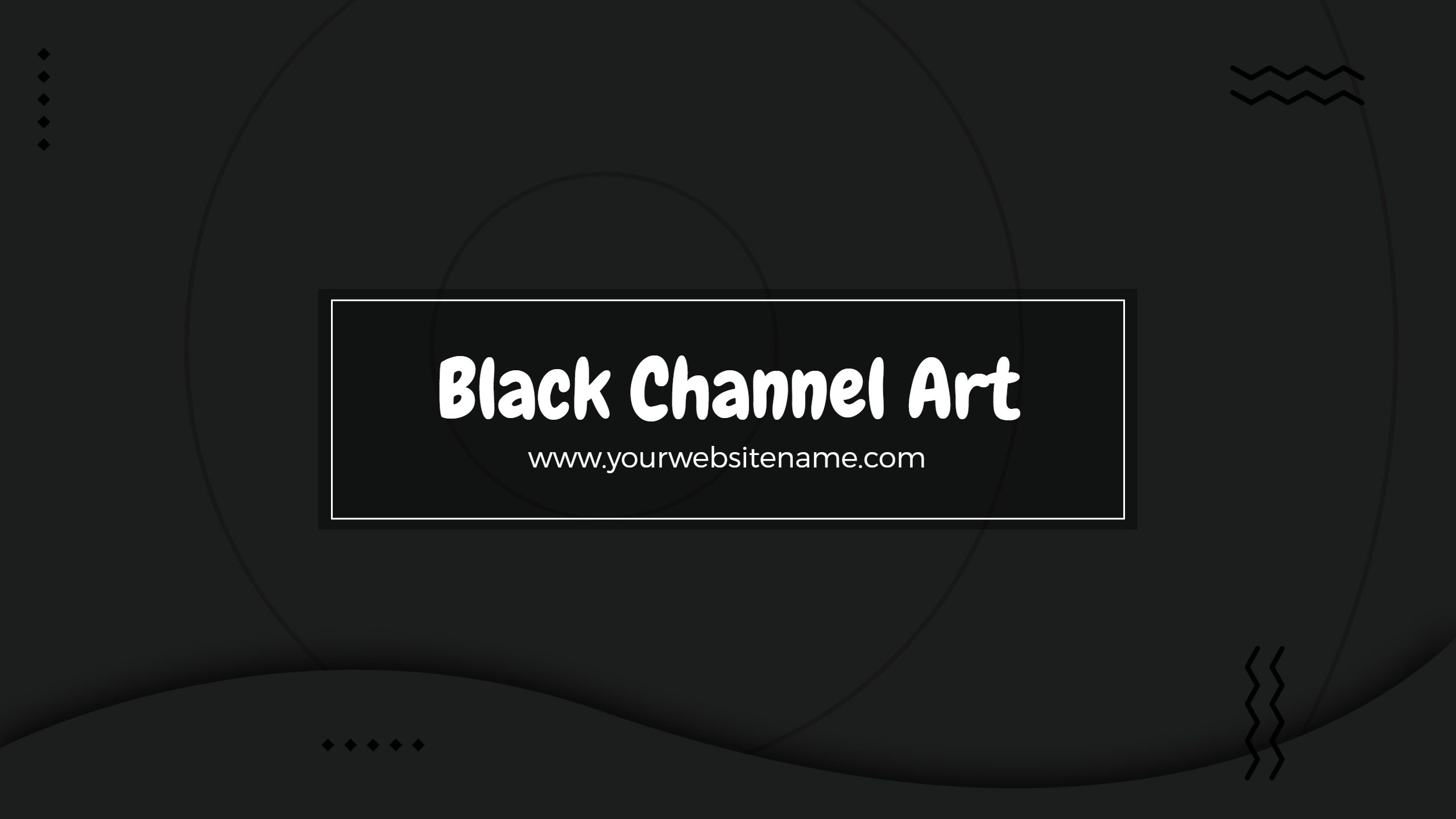 Sleek Black Background with Modern Style YouTube Banner Template