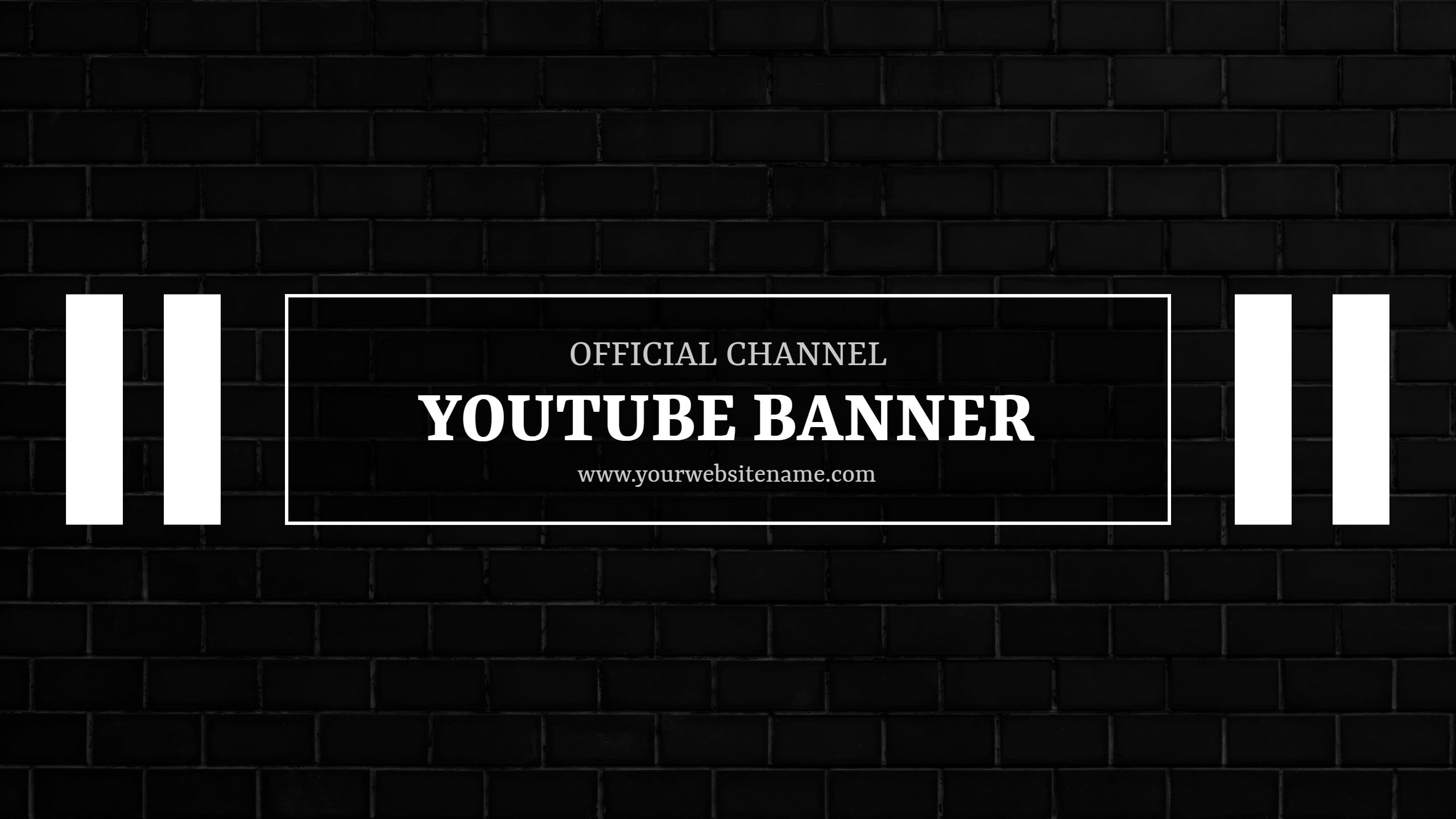 Sleek Black Background with Striking White Text YouTube Banner Template