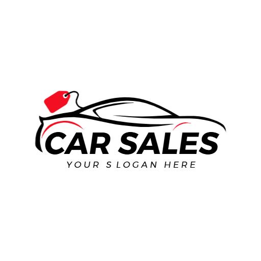 Sleek Black Car Design Highlighting Competitive Car Sales Logo Template