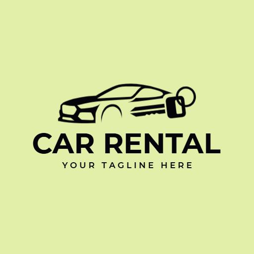 Sleek Black Car Design Highlighting Easy Car Rental Services Logo Template