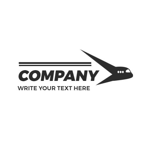 Sleek Black Minimalist Air Travel Company Logo Template