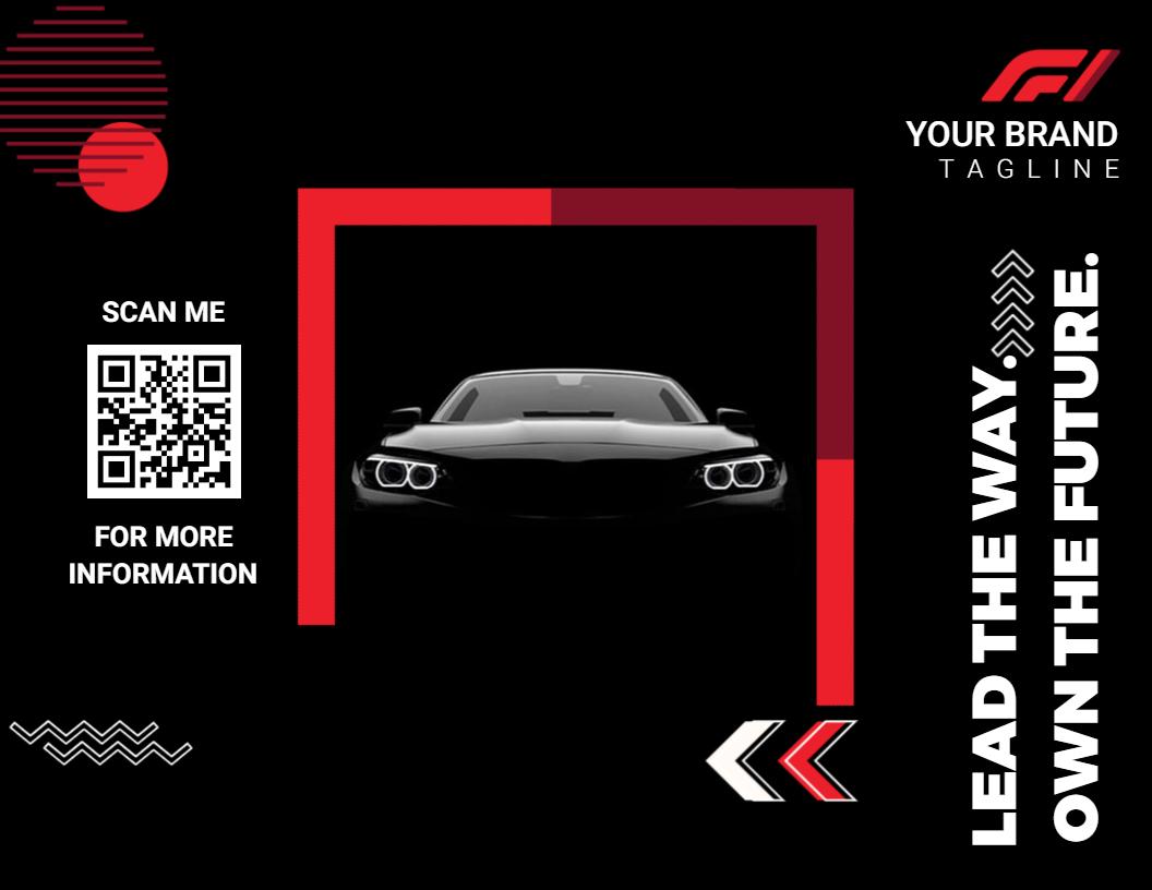 Sleek Black Modern Car Detailing Service Promotion Brochure Template