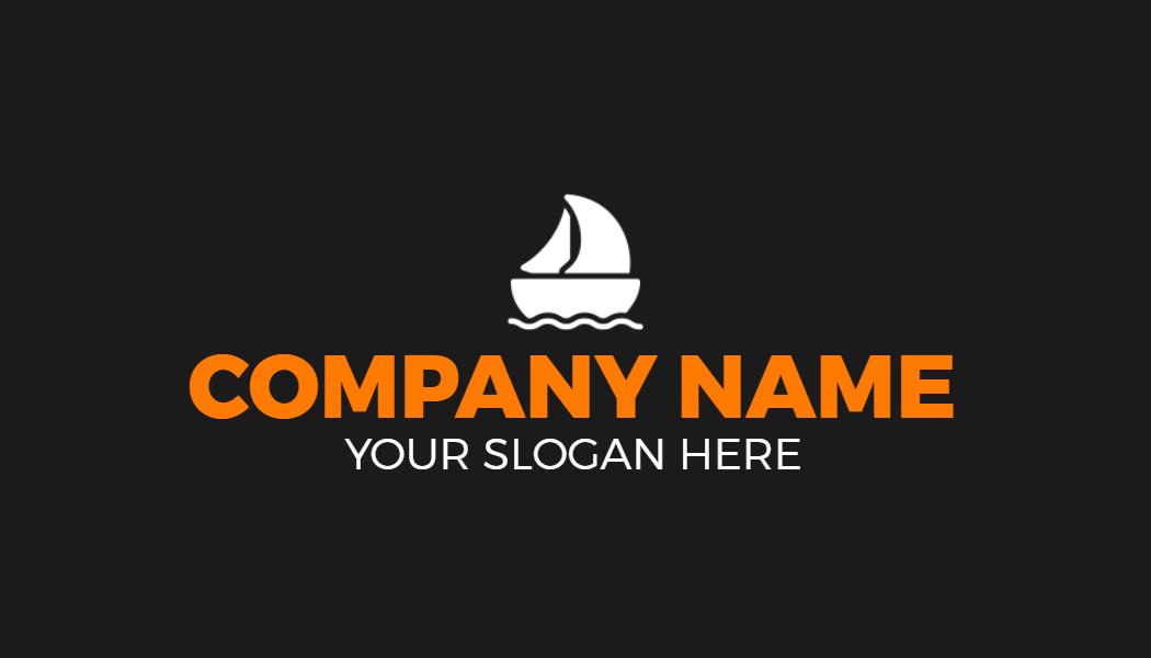 Sleek Black Sailboat Rental Company Business Card Template