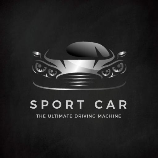 Sleek Black Sport Car Design Representing Luxury Logo Template