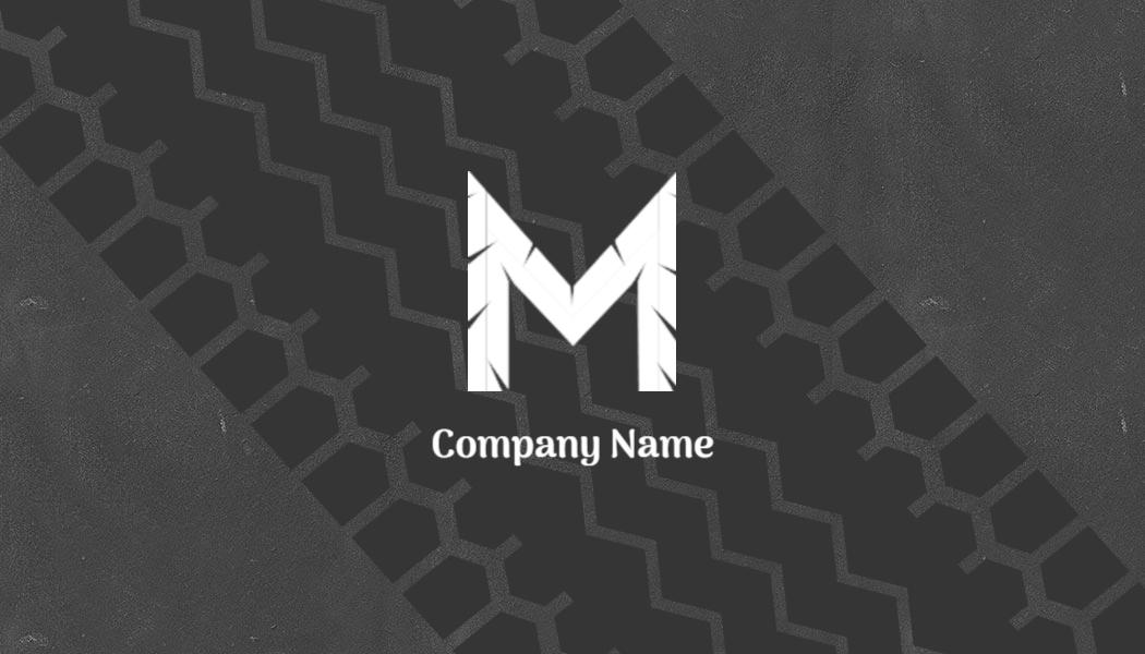Sleek Black Tire Track Design Visiting Card Template
