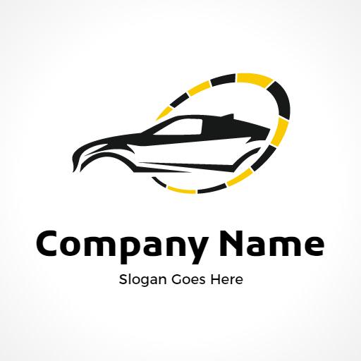 Sleek Black Vehicle in Motion Representing Taxi Service Logo Template