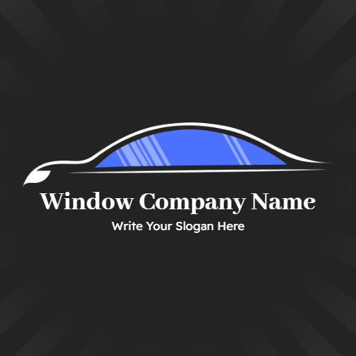 Sleek Blue and Black Modern Window Design Solutions Logo Template