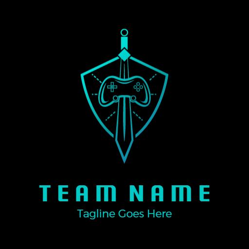Sleek Blue and Black Shield Design for Esports Team Logo Template