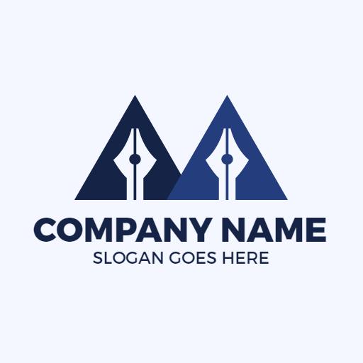 Sleek Blue and White Geometric Design for Company Logo Template
