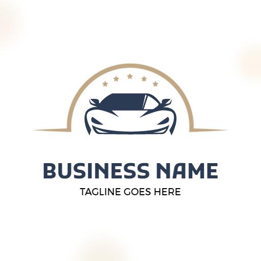 Sleek Blue Car Design Highlighting Quality Dealership Logo Template