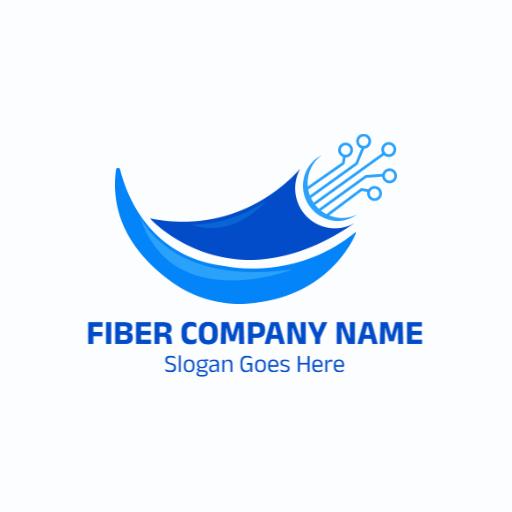 Sleek Blue Design Representing Innovative Fiber Solutions Logo Template