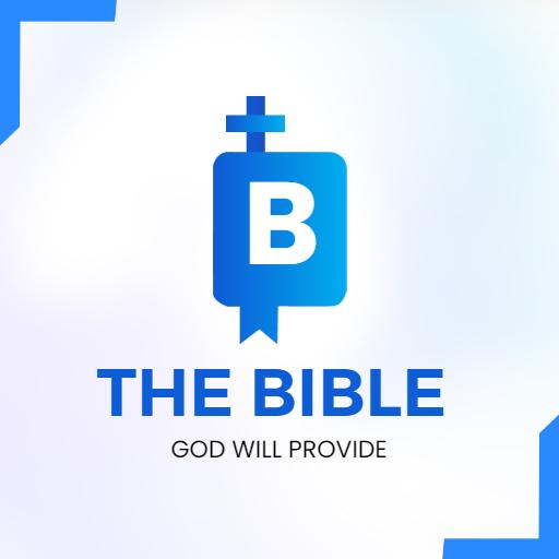 Sleek Blue Design Symbolizing Faith and The Bible Logo Template