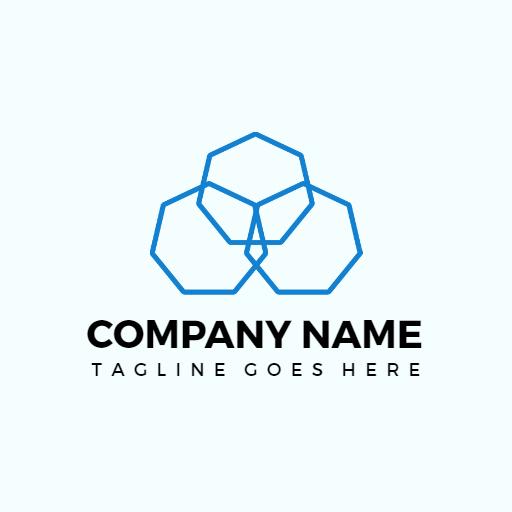 Sleek Blue Geometric Shapes Representing Company Identity Logo Template