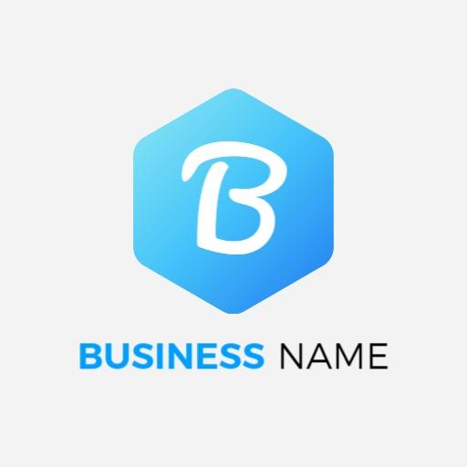 Sleek Blue Hexagonal Design Reflecting Minimalist Style Logo Template