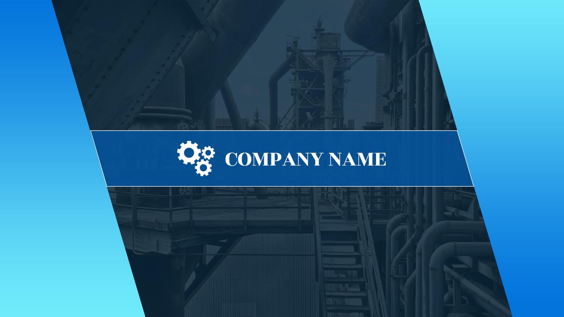 Sleek Blue Industrial Solutions Business Presentation Template
