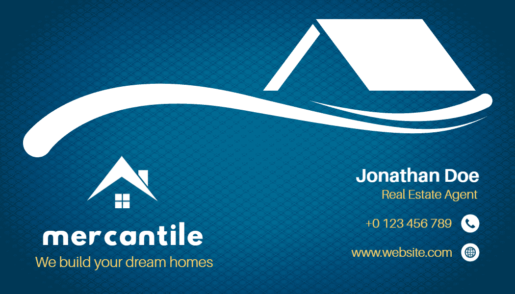 Sleek Blue Laser Cut Real Estate Agent Business Card Template