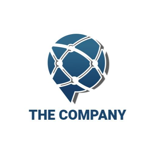 Sleek Blue Network Design Representing IT Solutions Logo Template