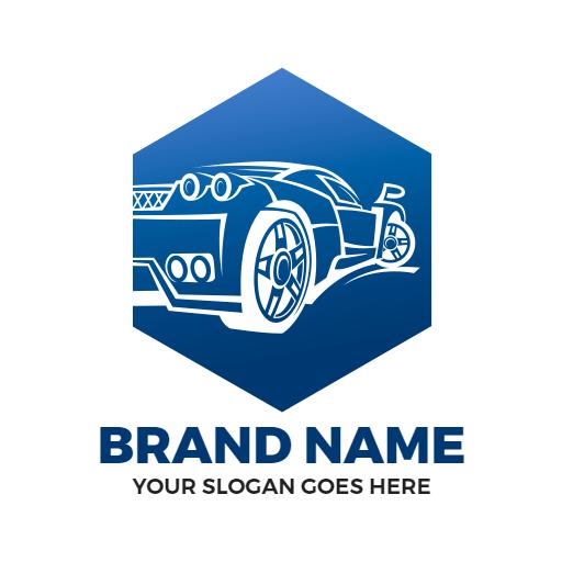 Sleek Blue Racing Car Design for Automotive Enthusiasts Logo Template