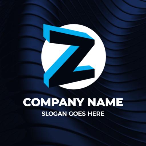 Sleek Blue Z Letter Design Representing Innovative Branding Logo Template