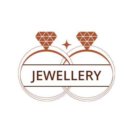 Sleek Brown Design Featuring Elegant Wedding Rings Jewellery Logo Template