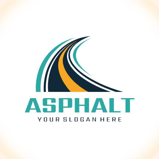 Sleek Curved Road Design Highlighting Asphalt Services Logo Template