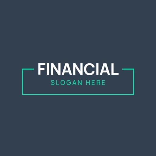 Sleek Dark Blue and Green Minimalist Financial Logo Template